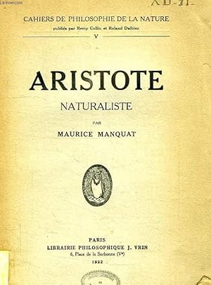 Bild des Verkufers fr ARISTOTE NATURALISTE zum Verkauf von Le-Livre