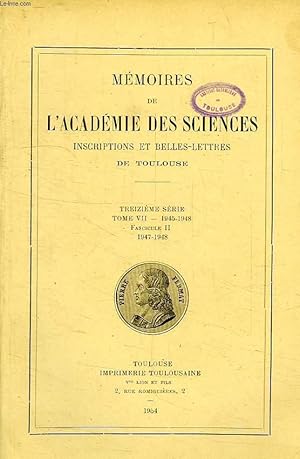 Image du vendeur pour COMMENT A SON DEBUT LE VENT D'AUTAN PORTE LE SON, EXTRAIT DES MEMOIRES DE L'ACADEMIE DES SCIENCES INSCRIPTIONS ET BELLES-LETTRES DE TOULOUSE, XIIIe SERIE, TOME VII, FASC. II, 1947-1948 mis en vente par Le-Livre