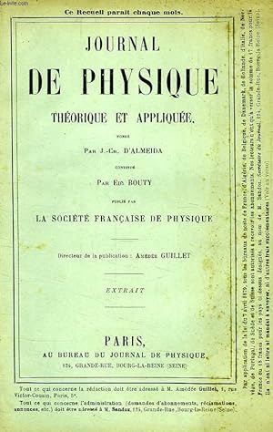 Image du vendeur pour INFLUENCE DE LA RESISTANCE DE L'AIR SUR LA TRAJECTOIRE DES PROJECTILES LEGERS EN ROTATION mis en vente par Le-Livre