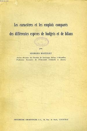 Immagine del venditore per LES CARACTERES DES EMPLOIS COMPARES DE DIFFERENTES ESPECES DE BUDGETS ET DE BILANS venduto da Le-Livre