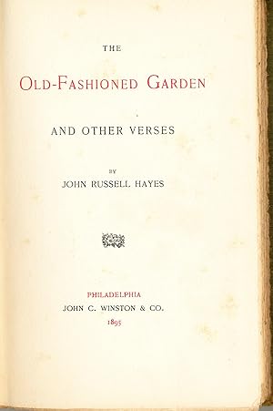 Imagen del vendedor de The Old - Fashioned Garden and Other Verses a la venta por Bluestocking Books