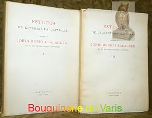 Bild des Verkufers fr Estudis de literatura Catalana oferts a Jordi Rubio I Balaguer en el seu setanta-cinqu aniversari. Tomo I y II. Estudis Romanics. Volum X, XI. zum Verkauf von Bouquinerie du Varis