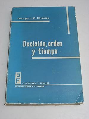 Seller image for DECISIN, ORDEN Y TIEMPO en las actividades humanas for sale by ALEJANDRIA SEVILLA