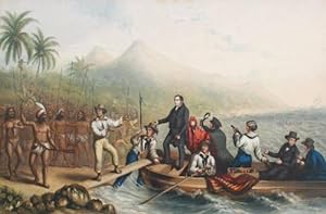 The Reception of the Rev. J. Williams at Tanna in the South Seas, the day before he was Massacred
