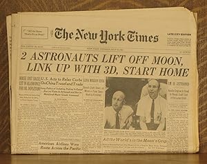 NEW YORK TIMES - TUESDAY JULY 22, 1969 - "2 ASTRONAUTS LIFT OFF MOON, LINK UP WITH 3D, START HOME...