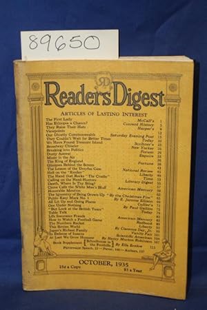 Imagen del vendedor de Reader's Digest, Public Essay Mark No. 1 by E. Jerome Ellison, One Under Nothing by Paul Gallico a la venta por Princeton Antiques Bookshop