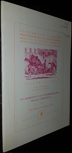 Imagen del vendedor de Lo Barroco y lo Neorriberiano tras la I Repblica a la venta por Librera La Candela