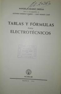 Imagen del vendedor de Tablas y frmulas para electrotcnicos a la venta por Librera La Candela