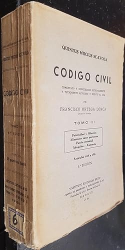 Imagen del vendedor de Cdigo civil. Comentado y concordado extensamente y totalmente revisado y puesto al da. Tomo III a la venta por Librera La Candela