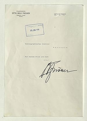 Immagine del venditore per Masch. Brief mit eigenh. U. venduto da Eberhard Kstler Autographen&Bcher oHG