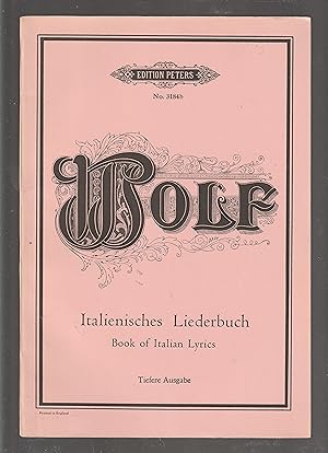 Hugo Wolf Italienisches Liederbuch Nach Paul Heyse Fur Eine Singstimme Und Klavier