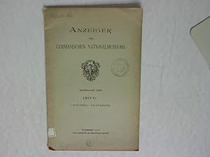 Bild des Verkufers fr Anzeiger des Germanischen Nationalmusuem, Jahrgang 1910, Heft IV zum Verkauf von Antiquariat Bookfarm