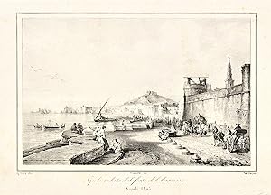 Napoli veduta del forte del Carmine.