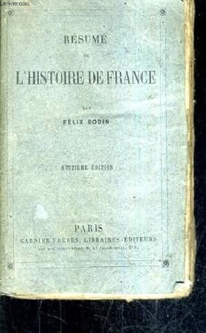 Bild des Verkufers fr RESUME DE L'HISTOIRE EN FRANCE / 12E EDITION CLASSIQUE ON A JOINT LA CHARTE CONSTITUTIONNELLE DE 1830. zum Verkauf von Le-Livre