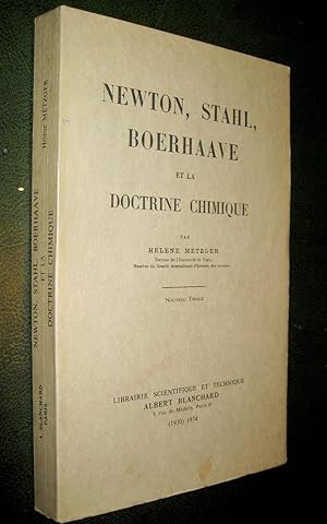 Seller image for Newton, Stahl Boerhaave et la doctrine chimique. for sale by Le Chemin des philosophes