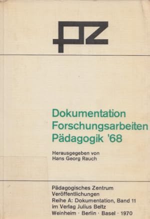 Imagen del vendedor de Dokumentation Forschungsarbeiten Pdagogik '68. Mitarbeit v. E. Friedrich u. H. Kochan-Dderlein. (Pdagogisches Zentrum - Verffentlichungen, Reihe A: Dokumentation 11). a la venta por Buch von den Driesch