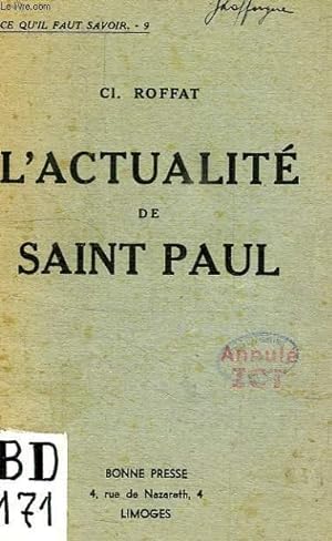 Seller image for L'ACTUALITE DE SAINT PAUL for sale by Le-Livre