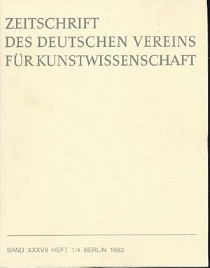 Imagen del vendedor de Zeitschrift des Deutschen Vereins fr Kunstwissenschaft. Band 37, Heft 1-4, 1983. a la venta por Fundus-Online GbR Borkert Schwarz Zerfa