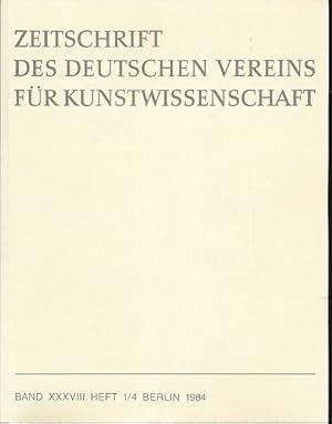 Imagen del vendedor de Zeitschrift des Deutschen Vereins fr Kunstwissenschaft. Band 38, Heft 1-4, 1984. a la venta por Fundus-Online GbR Borkert Schwarz Zerfa