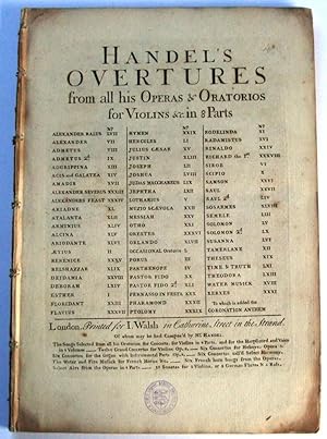 Handel's Overtures from all his Operas & Oratorios for Violins &c. in 8 Parts. Hautboy primo (Obo...