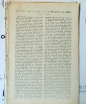 Imagen del vendedor de Contrasts And Parallels In American Politics 1800 And 1900 a la venta por Legacy Books II