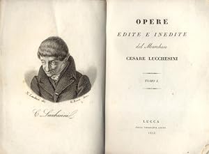 Bild des Verkufers fr OPERE EDITE E INEDITE. 1832-1834. zum Verkauf von studio bibliografico pera s.a.s.