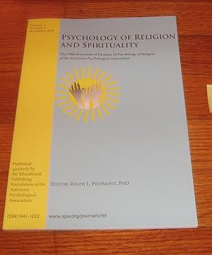 Seller image for Psychology of Religion and Spirituality Volume 1 Number 4 November 2009 The Offical Journal of Division 36 Psychology of Religion for sale by Friendly Used Books
