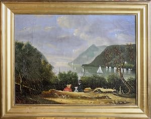 The Hudson Highlands from West Point; Oil Painting after Robert Weir