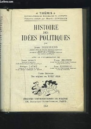 Bild des Verkufers fr HISTOIRE DES IDEES POLITIQUES - TOME PREMIER : DES ORIGINES AU XVIII SIECLE. zum Verkauf von Le-Livre