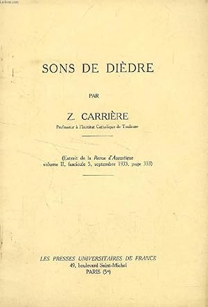 Image du vendeur pour SONS DE DIEDRE mis en vente par Le-Livre