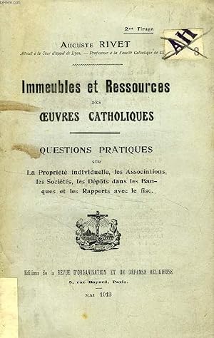 Seller image for IMMEUBLES ET RESSOURCES DES OEUVRES CATHOLIQUES, QUESTIONS PRATIQUES for sale by Le-Livre