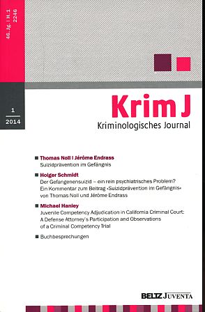 Krim J (Kriminologisches Journal) 46. Jg., H.1, 2014.