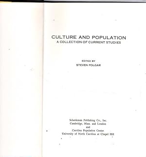 Imagen del vendedor de Culture and Population a la venta por Goulds Book Arcade, Sydney