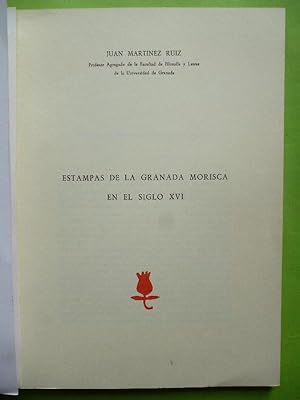 Bild des Verkufers fr Estampas de la Granada morisca en el siglo XVI. Un artculo de 44pp. extrado de 'Cuadernos de la Asociacin Cultural Hispano Alemana', n VI. zum Verkauf von Carmichael Alonso Libros