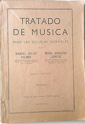 Imagen del vendedor de Tratado De Musica Para Las Escuelas Normales a la venta por Librera Salvalibros Express