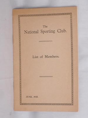 List of Members, 1938