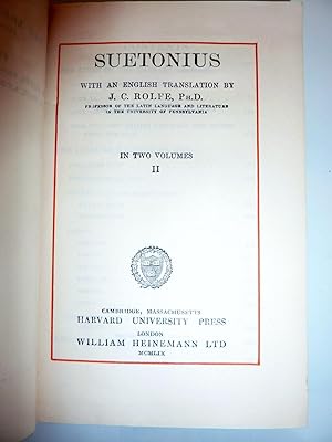 "SUETONIUS WITH AN ENGLISH TRANSLATION BY J.C. ROLFE IN TWO VOLUMES, II"