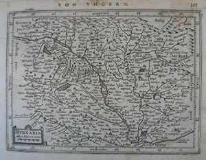Hungaria. Von Ungern. Kupferstich-Karte aus Gerard Mercator "Atlas Minor". Amsterdam um 1610, 13,...