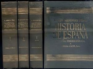 RAMON MENENDEZ PIDAL. HISTORIA DE ESPAÑA. TOMO I. 3 VOLUMENES.