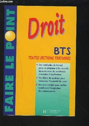 Immagine del venditore per DROIT - BTS TOUTES SECTIONS TERTIAIRES. venduto da Le-Livre
