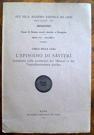 L'episodio di Savitri ricostuito recensioni del Matsya- e del Visnudharmottara-purana.