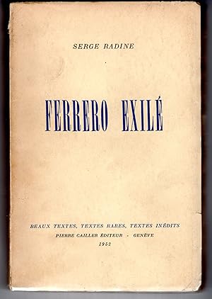 Seller image for Ferrero exil. for sale by Libreria antiquaria Atlantis (ALAI-ILAB)