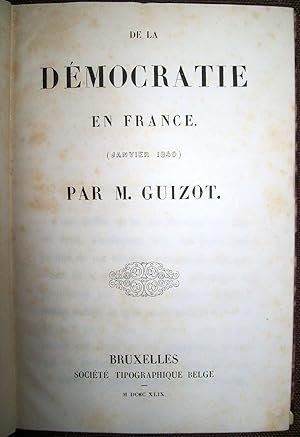 Seller image for De la Democratie en France (Janvier 1849) for sale by Libreria antiquaria Atlantis (ALAI-ILAB)