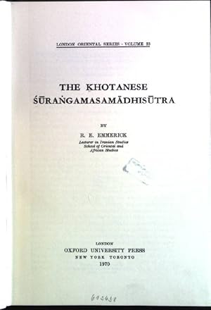 Seller image for The Khotanese Surangamasamadhisutra London Oriental Series; 23 for sale by books4less (Versandantiquariat Petra Gros GmbH & Co. KG)