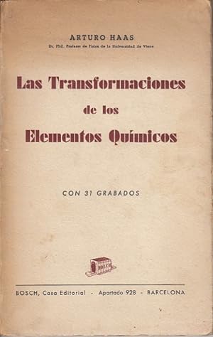 Immagine del venditore per LAS TRANSFORMACIONES DE LOS ELEMENTOS QUMICOS venduto da Librera Vobiscum