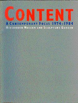 Imagen del vendedor de Content: A Contemporary Focus, 1974-1984 a la venta por LEFT COAST BOOKS
