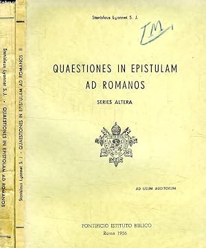 Bild des Verkufers fr QUAESTIONES IN EPISTULAM AD ROMANOS, 2 TOMES zum Verkauf von Le-Livre