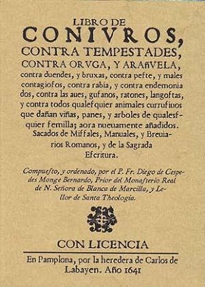 LIBRO DE CONIUROS CONTRA TEMPESTADES, CONTRA ORUGA Y ARAÑUELA
