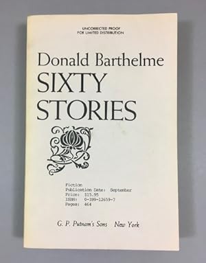 Imagen del vendedor de Sixty Stories [Uncorrected Proof] a la venta por DuBois Rare Books