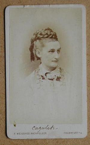 Bild des Verkufers fr Carte De Visite Photograph: Portrait of a Young Woman with Braided Hair. zum Verkauf von N. G. Lawrie Books